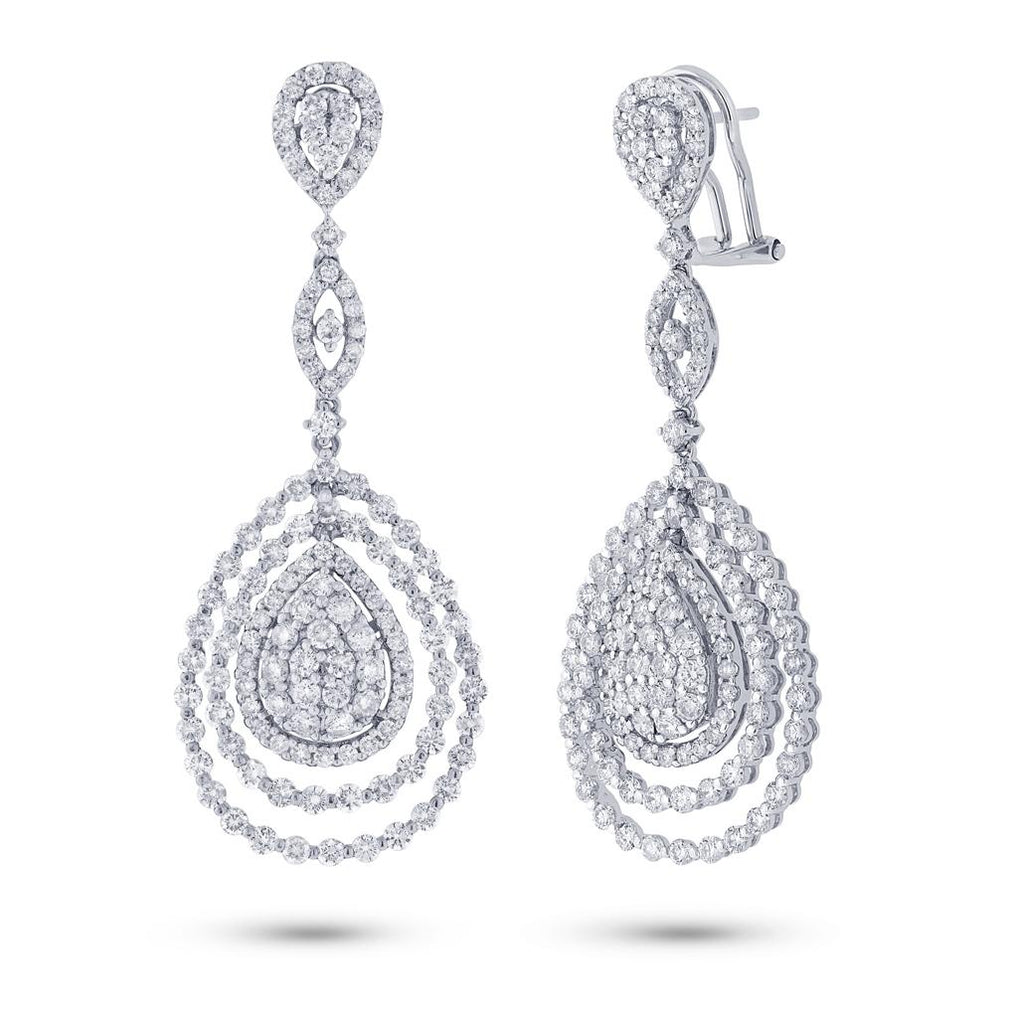 5.36 Ctw 18k White Gold Diamond Earring