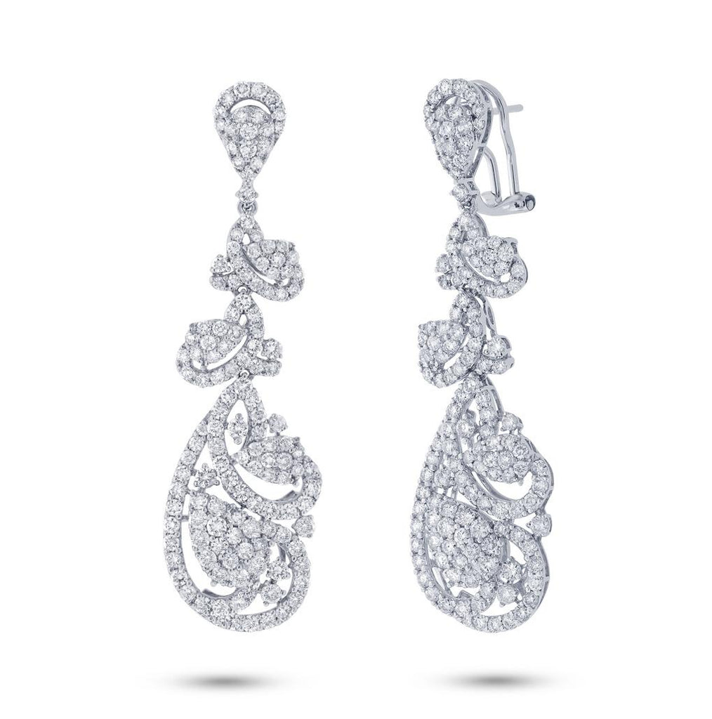 5.64 Ctw 18k White Gold Diamond Earring