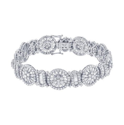 11.65 Ctw 18k White Gold Diamond Womens Bracelet