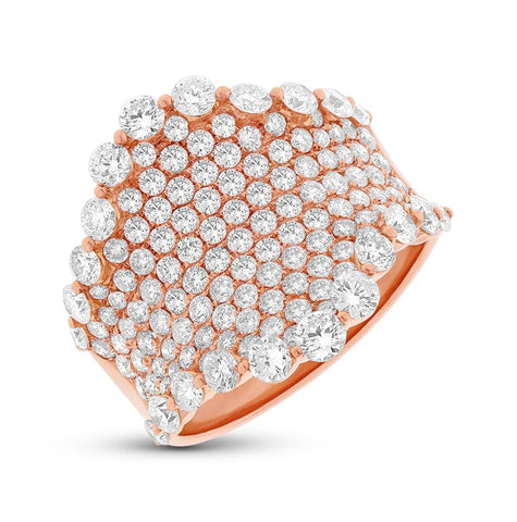 2.98 Ctw 18k Rose Gold Diamond Womens Ring