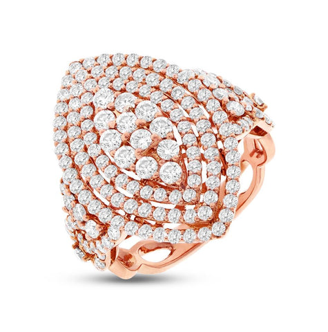 2.22 Ctw 18k Rose Gold Diamond Womens Ring