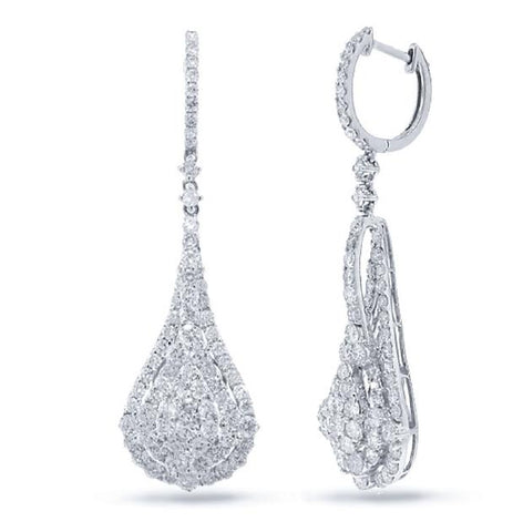 4.26 Ctw 18k White Gold Diamond Earring