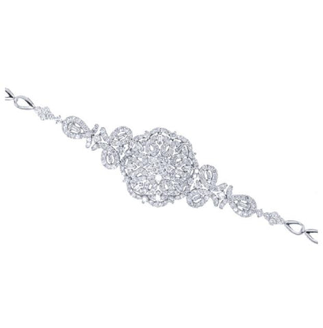 4.01 Ctw 18k White Gold Diamond Womens Bracelet