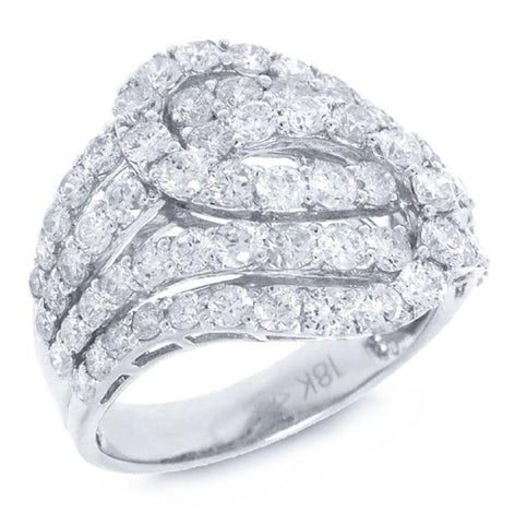 2.97 Ctw 18k White Gold Diamond Womens Ring