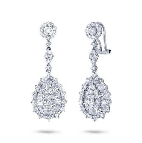 3.50 Ctw 18k White Gold Diamond Earring