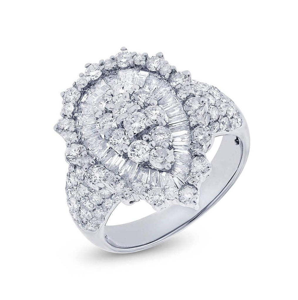 2.80 Ctw 18k White Gold Diamond Womens Ring