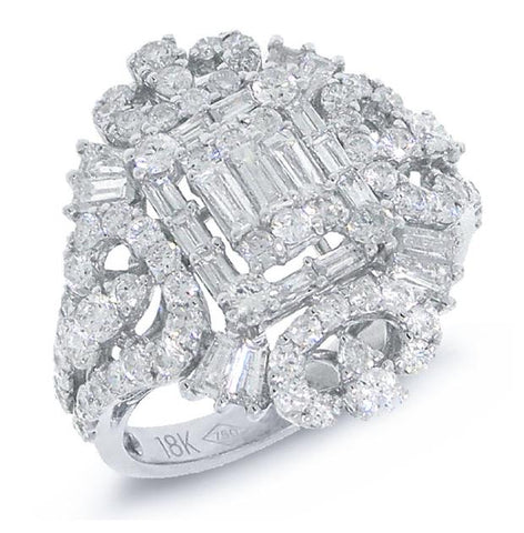 2.26 Ctw 18k White Gold Diamond Womens Ring