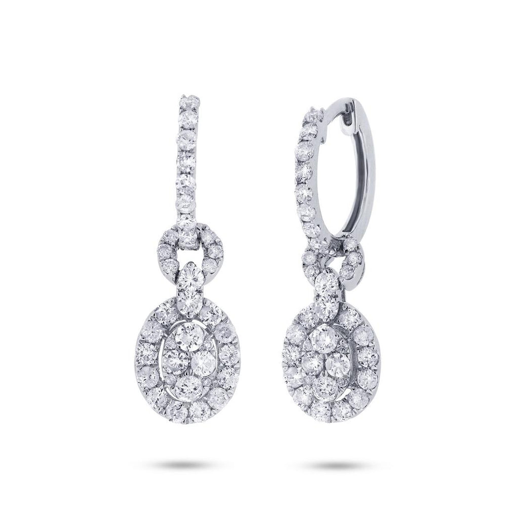 1.42 Ctw 18k White Gold Diamond Earring