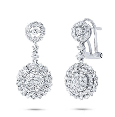 1.72 Ctw 18k White Gold Diamond Earring