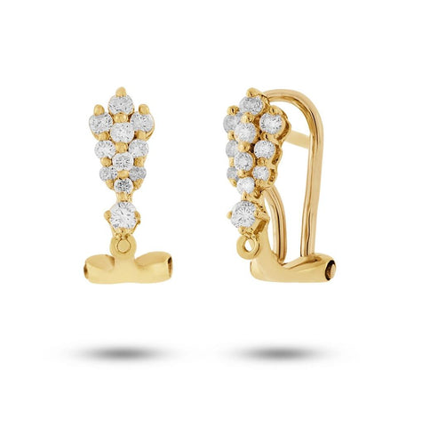 0.34 Ctw 18k Yellow Gold Diamond Earring