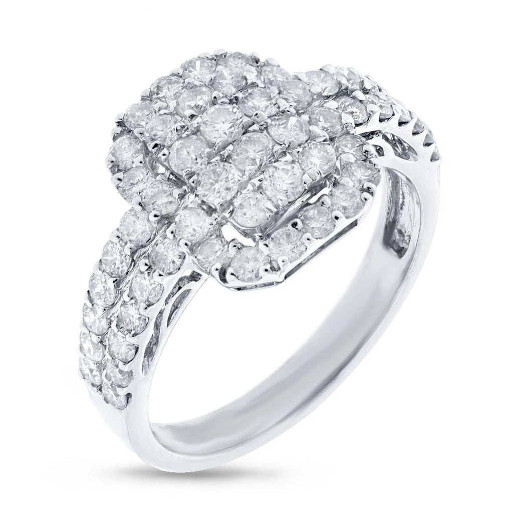 1.39 Ctw 18k White Gold Diamond Womens Ring