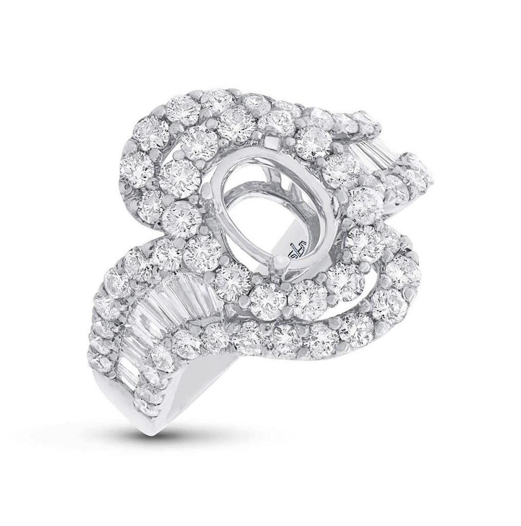 1.96 Ctw 18k White Gold Diamond Semi-mount Ring