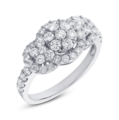 1.23 Ctw 18k White Gold Diamond Womens Ring