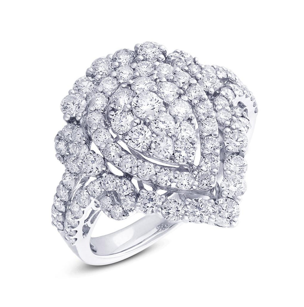 2.16 Ctw 18k White Gold Diamond Womens Ring