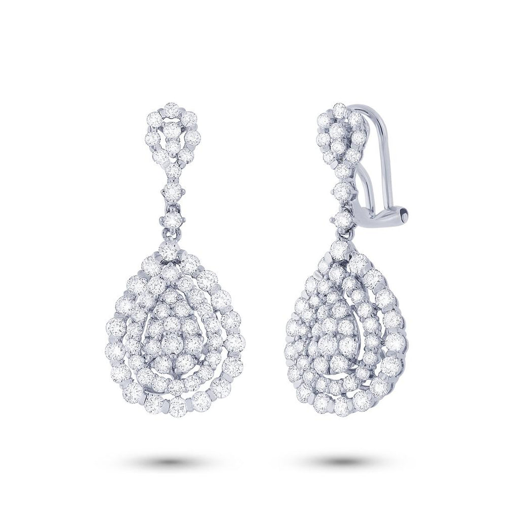 3.25 Ctw 18k White Gold Diamond Earring