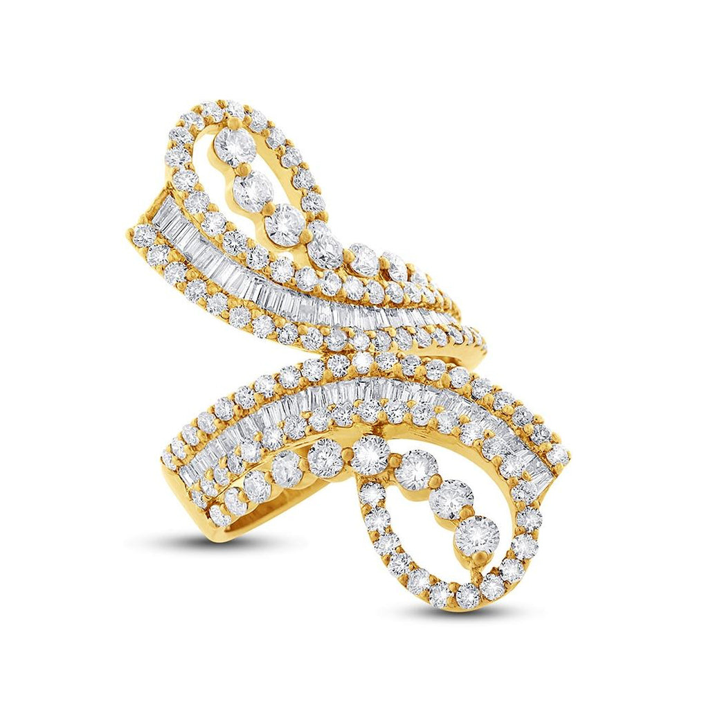 3.14 Ctw 18k Yellow Gold Diamond Womens Ring