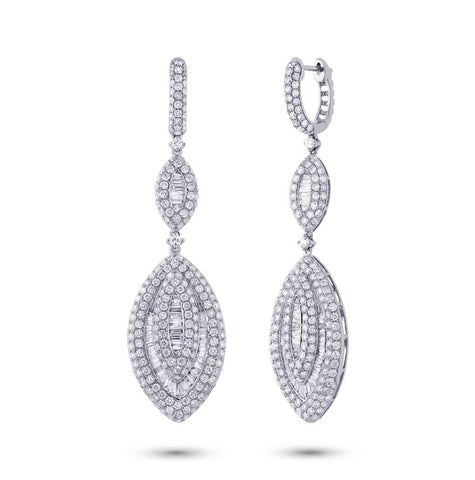 5.25 Ctw 18k White Gold Diamond Earring