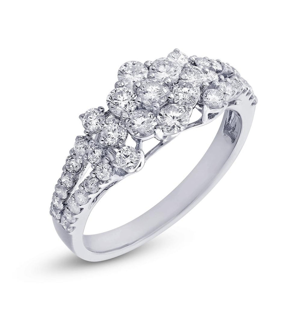 1.13 Ctw 18k White Gold Diamond Ring