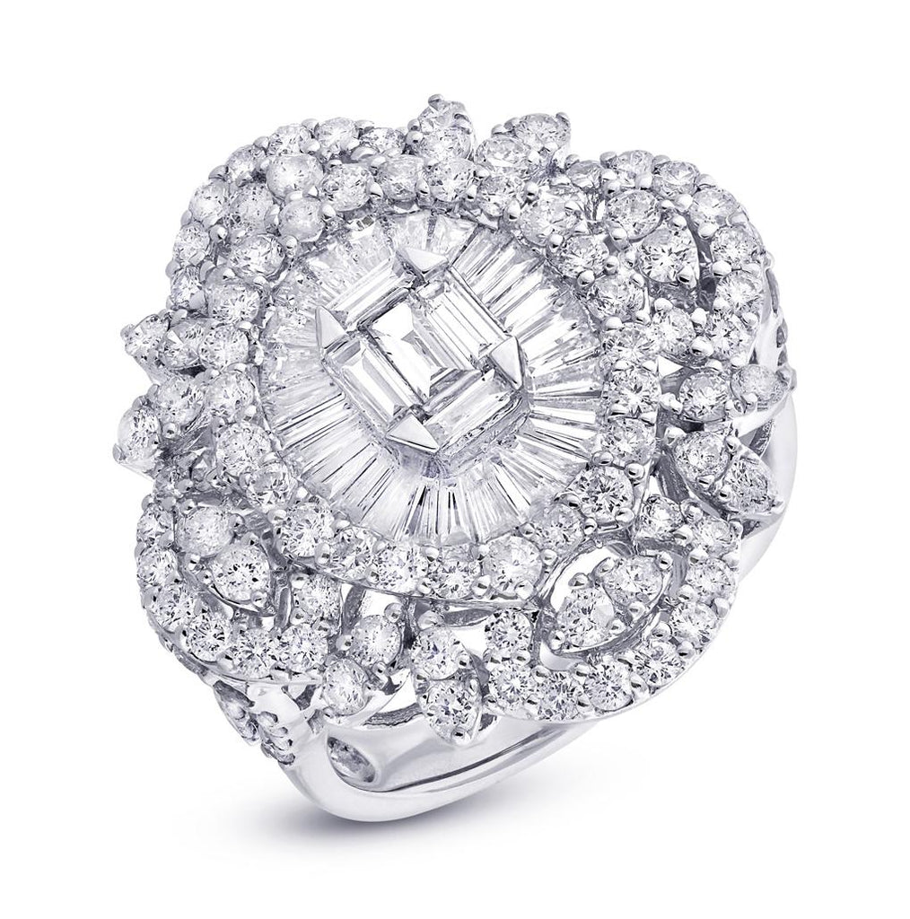 3.00 Ctw 18k White Gold Diamond Womens Ring