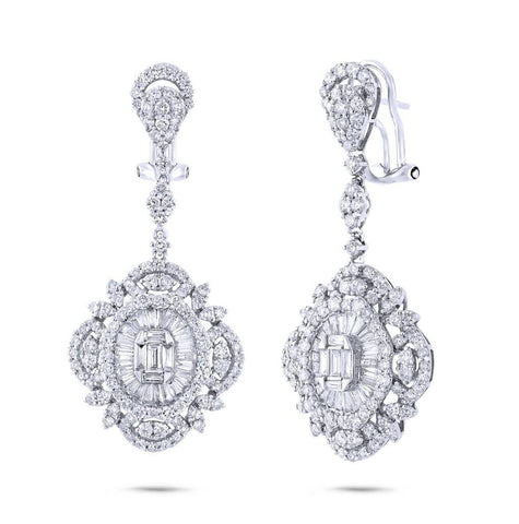 4.65 Ctw 18k White Gold Diamond Earring