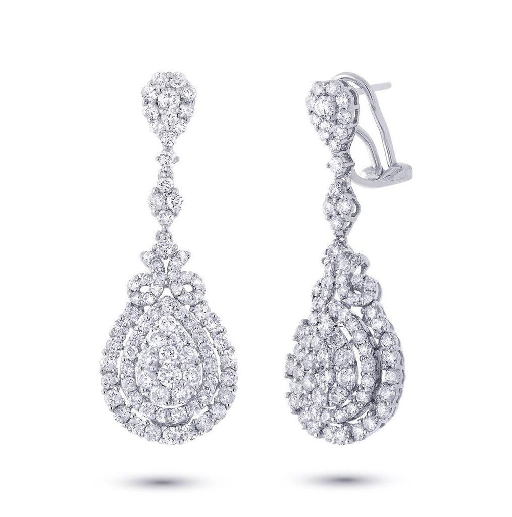 3.47 Ctw 18k White Gold Diamond Earring