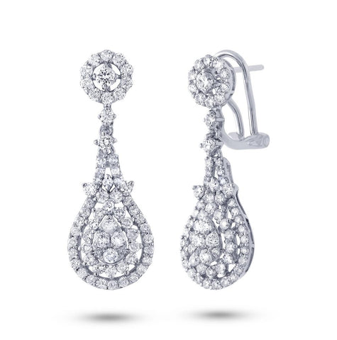 2.00 Ctw 18k White Gold Diamond Earring