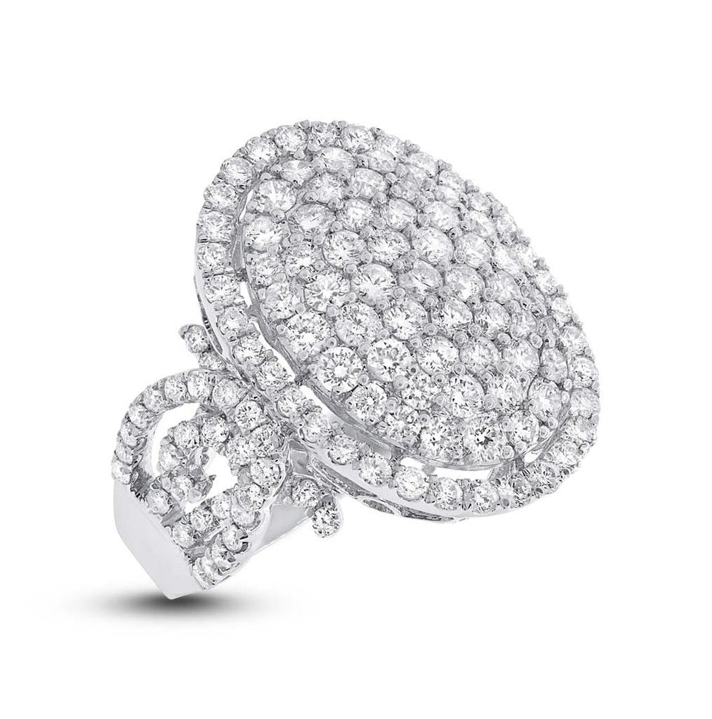 3.76 Ctw 18k White Gold Diamond Womens Ring