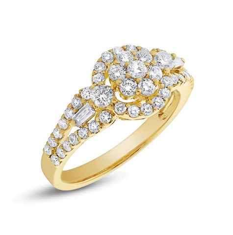 1.04 Ctw 18k Yellow Gold Diamond Womens Ring