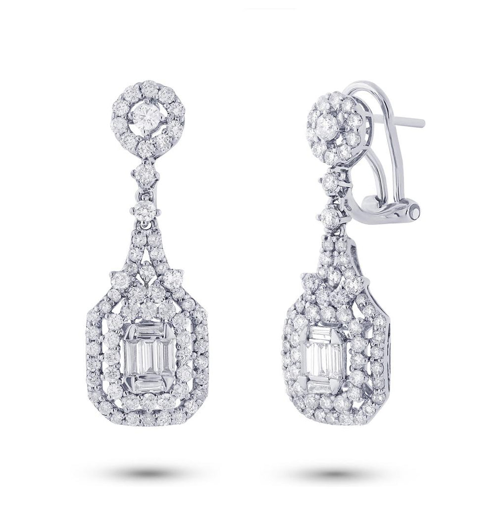 2.10 Ctw 18k White Gold Diamond Earring