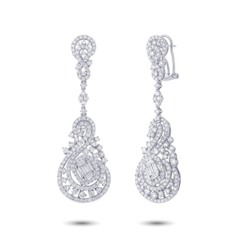 5.25 Ctw 18k White Gold Diamond Earring