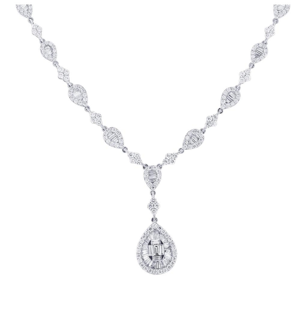 4.91 Ctw 18k White Gold Diamond Necklace