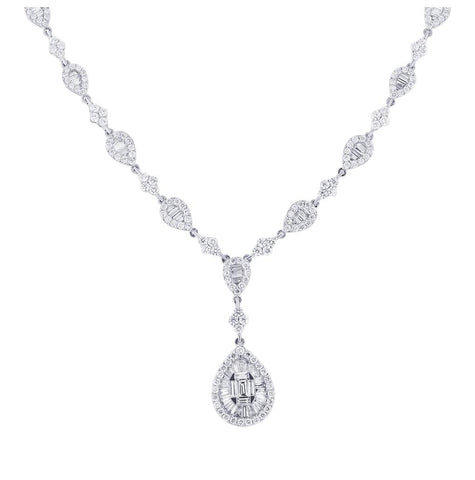 4.91 Ctw 18k White Gold Diamond Necklace