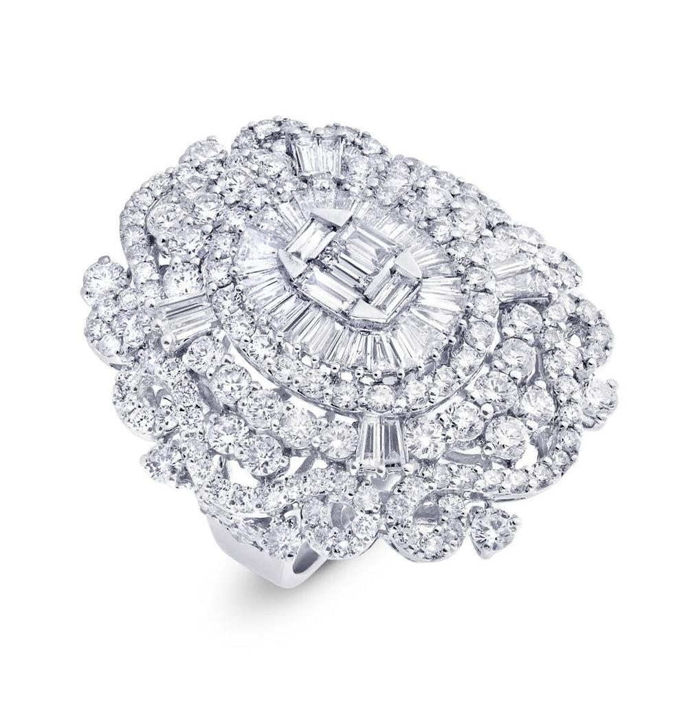 6.53 Ctw 18k White Gold Diamond Womens Ring