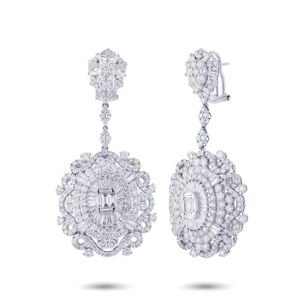 10.99 Ctw 18k White Gold Diamond Earring