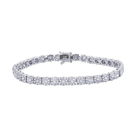 3.55 Ctw 18k White Gold Diamond Womens Bracelet