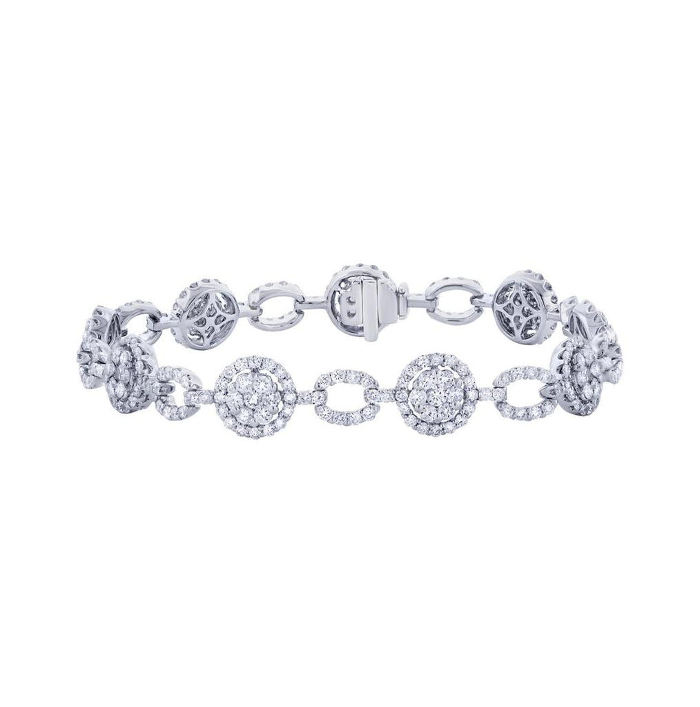 5.12 Ctw 18k White Gold Diamond Womens Bracelet