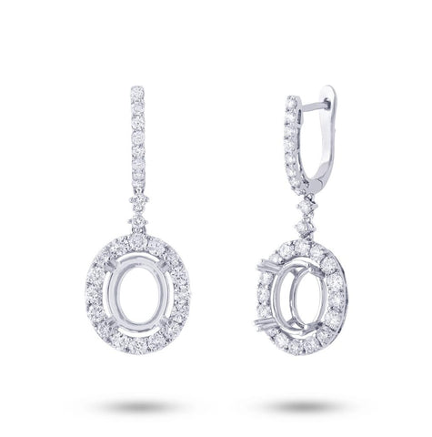 2.21 Ctw 18k White Gold Diamond Semi-mount Earring