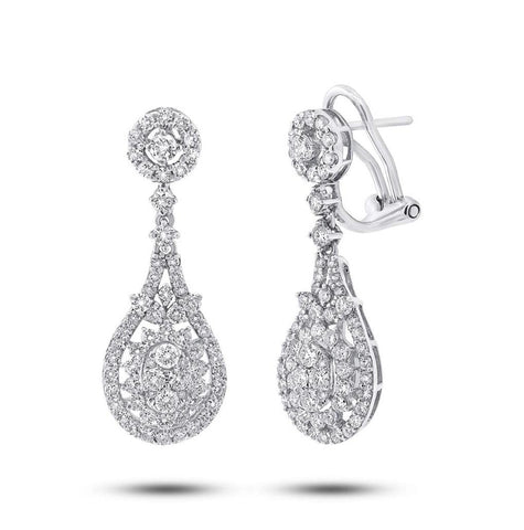 2.01 Ctw 18k White Gold Diamond Earring