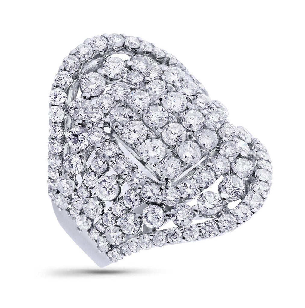 4.53 Ctw 18k White Gold Diamond Womens Ring