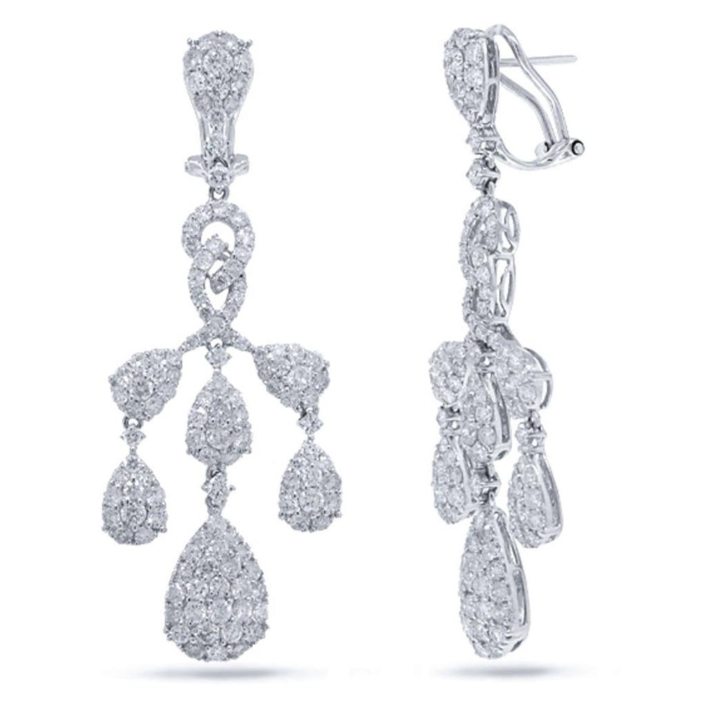 5.98 Ctw 18k White Gold Diamond Earring