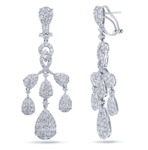 5.98 Ctw 18k White Gold Diamond Earring