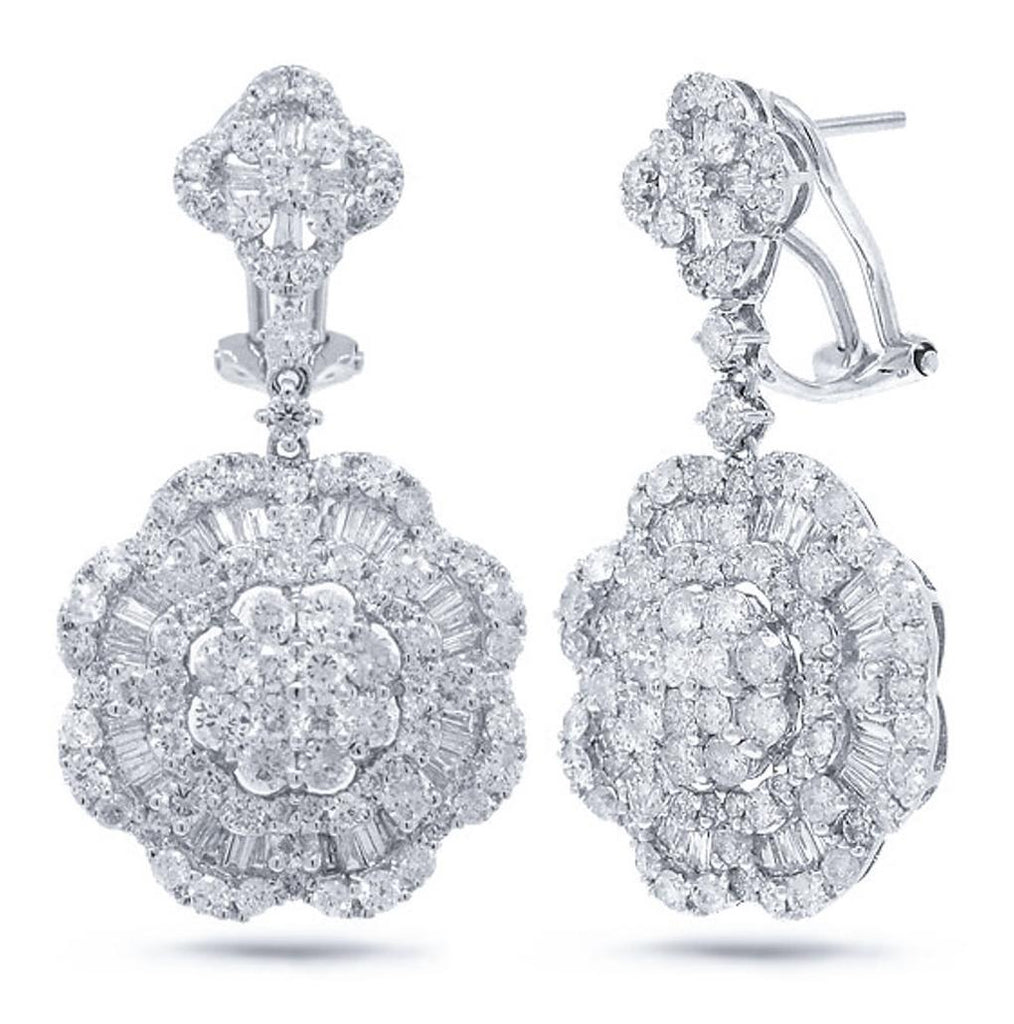 4.27 Ctw 18k White Gold Diamond Earring