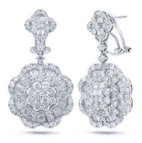 4.27 Ctw 18k White Gold Diamond Earring