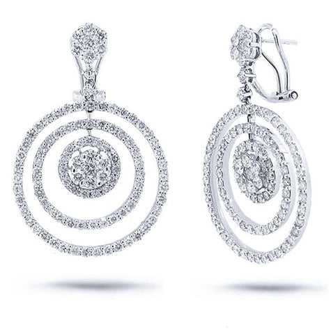 5.04 Ctw 18k White Gold Diamond Earring