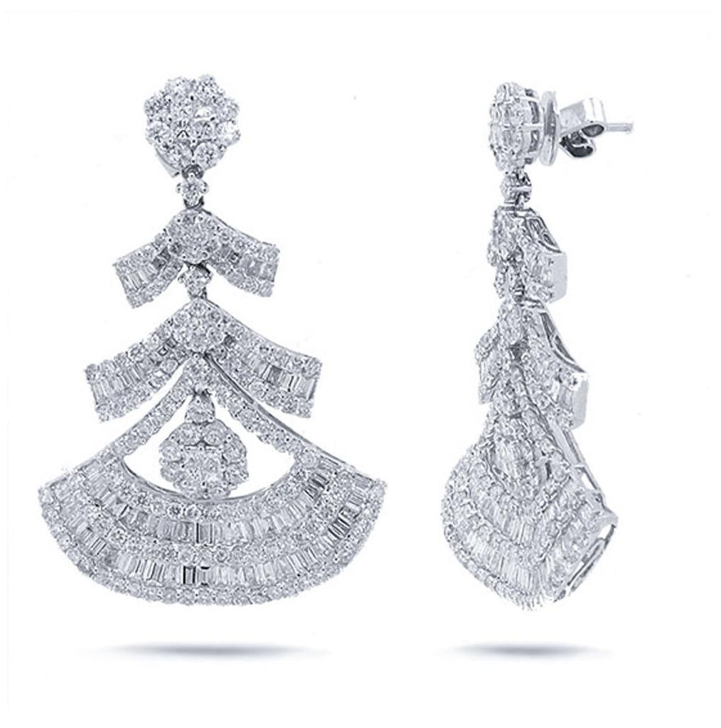 8.33 Ctw 18k White Gold Diamond Earring