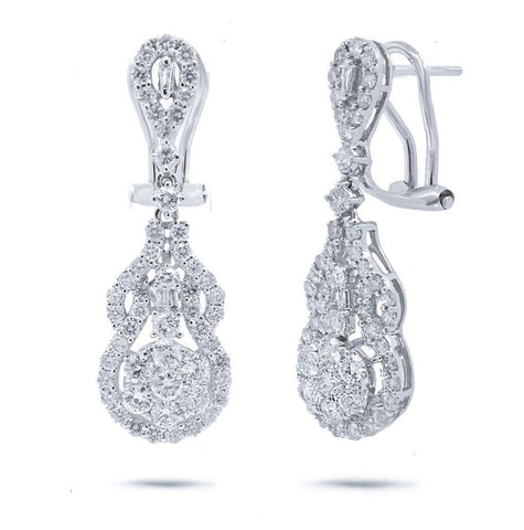 2.13 Ctw 18k White Gold Diamond Earring