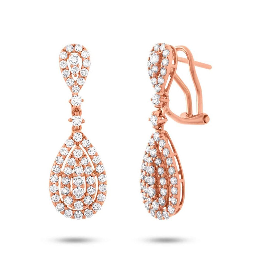 1.65 Ctw 18k Rose Gold Diamond Earring