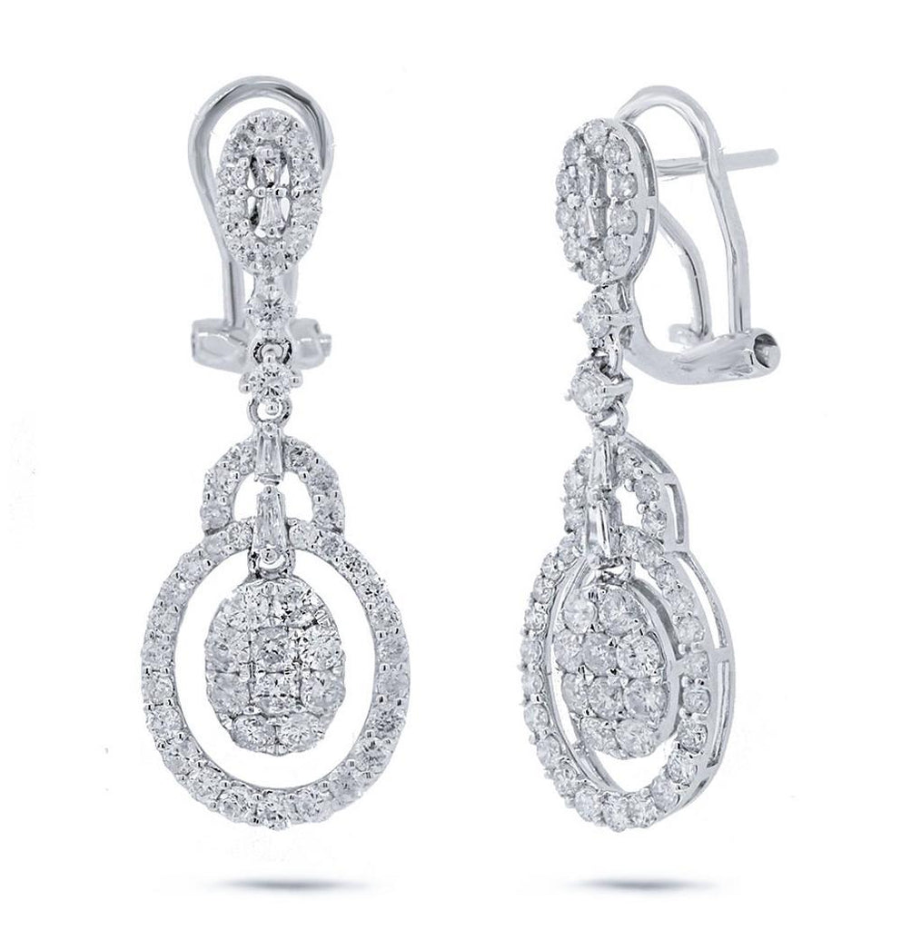 1.88 Ctw 18k White Gold Diamond Earring