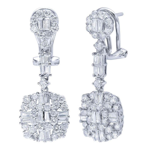 2.36 Ctw 18k White Gold Diamond Earring