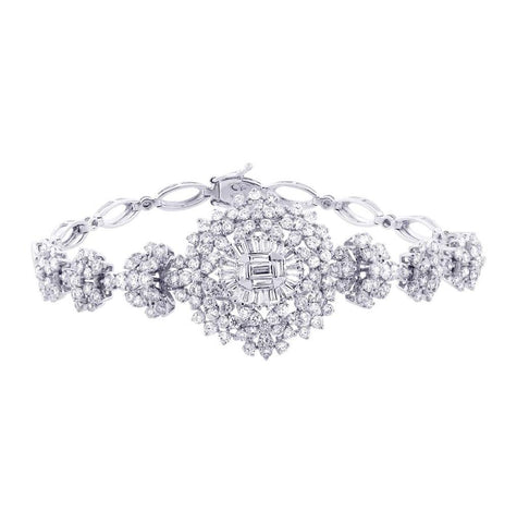 5.06 Ctw 18k White Gold Diamond Womens Bracelet